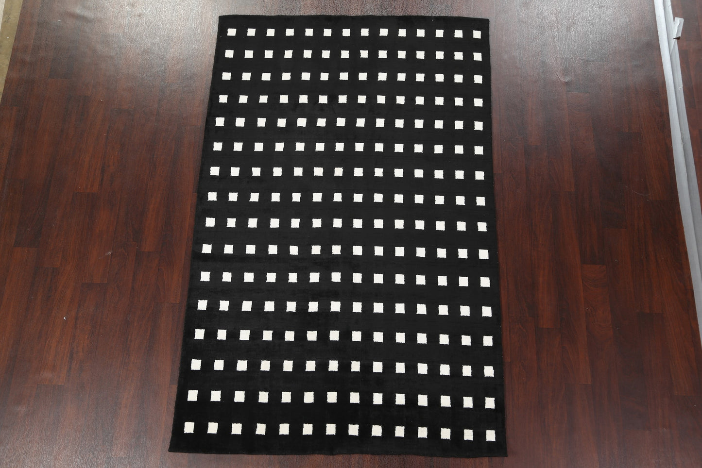 Black/ White Gabbeh Handmade Area Rug 5x8