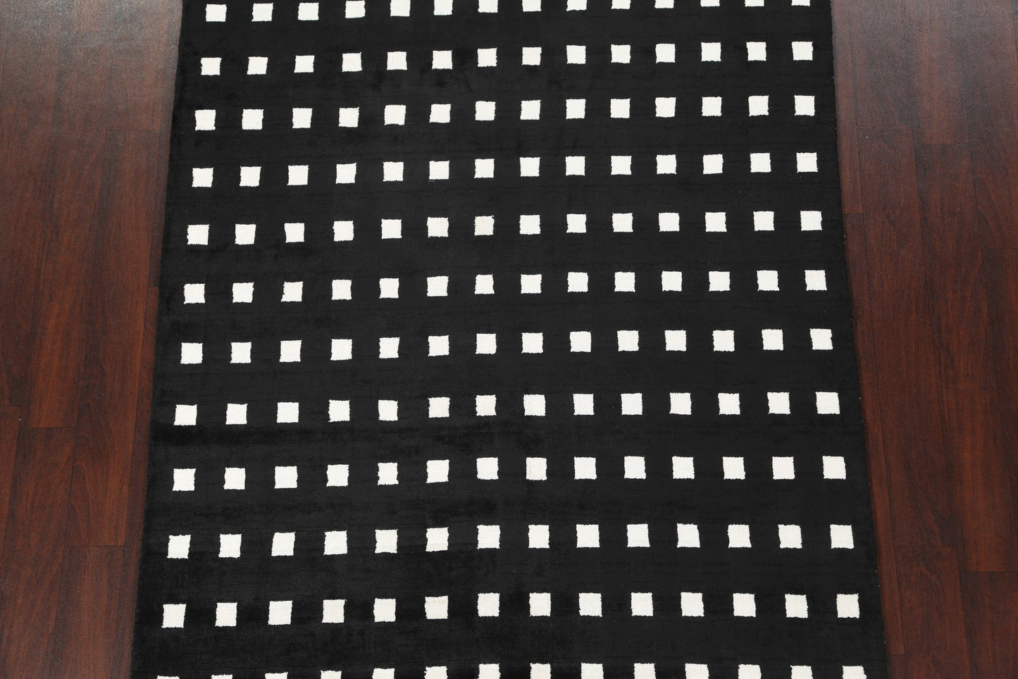 Black/ White Gabbeh Handmade Area Rug 5x8