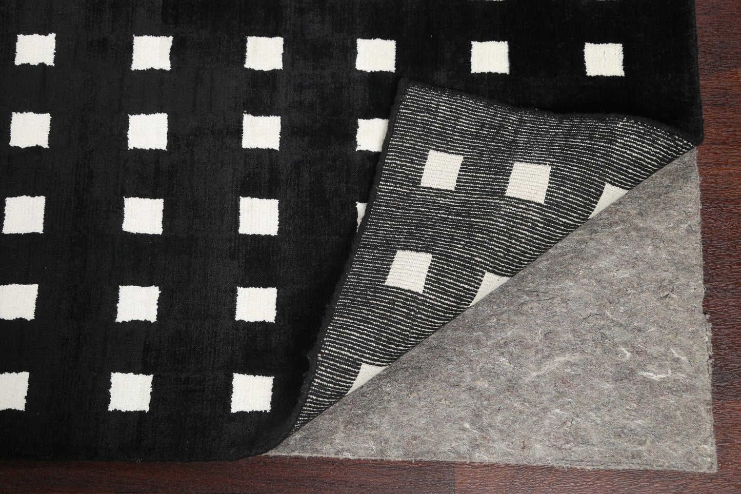 Black/ White Gabbeh Handmade Area Rug 5x8