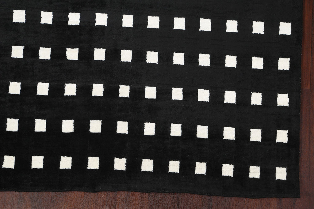 Black/ White Gabbeh Handmade Area Rug 5x8