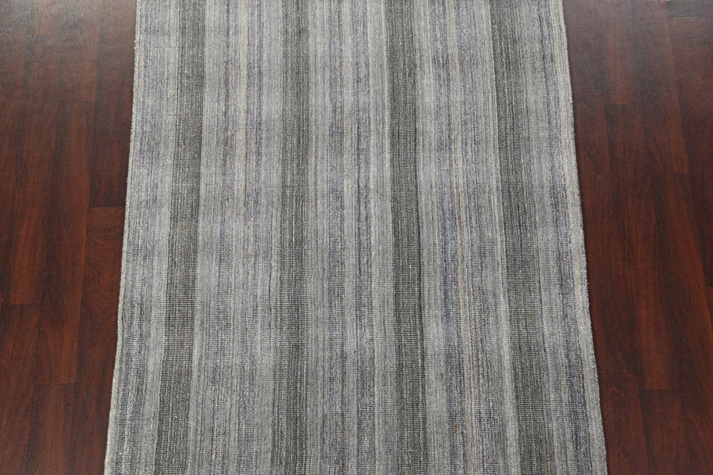 Striped Contemporary Wool Area Rug 5x8