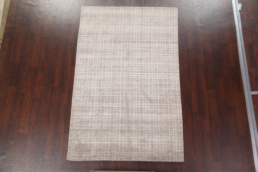 Modern Gabbeh Wool Area Rug 5x8