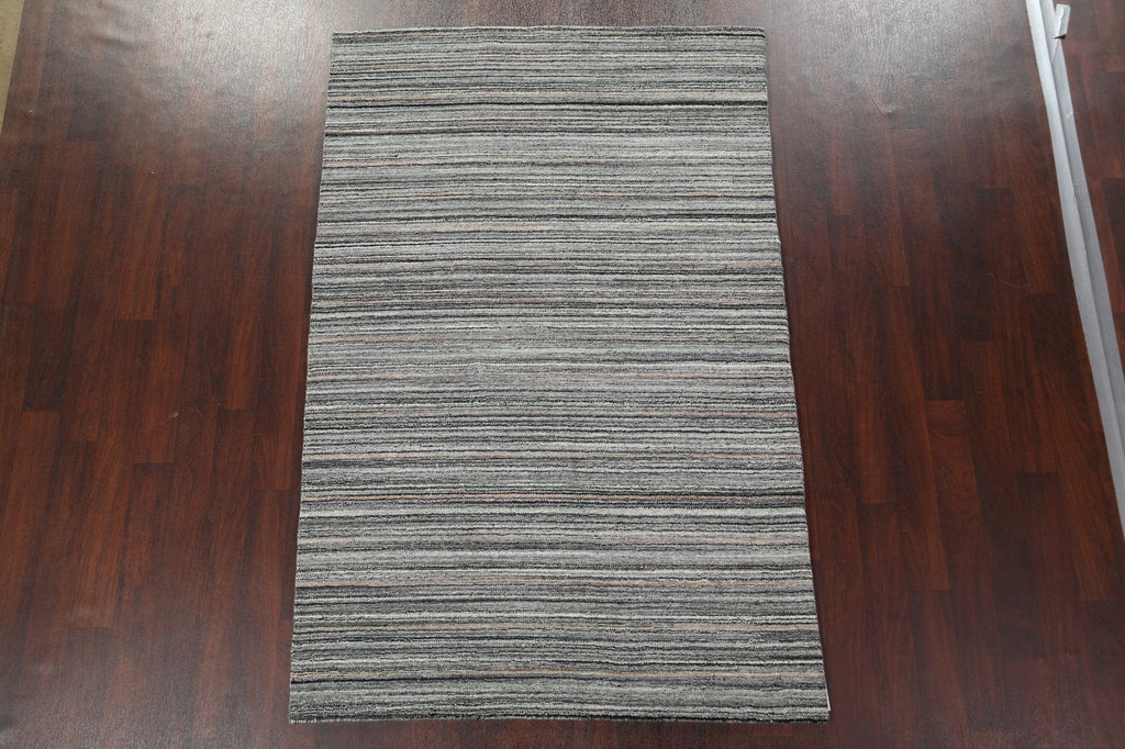 Striped Gabbeh Wool Area Rug 5x8