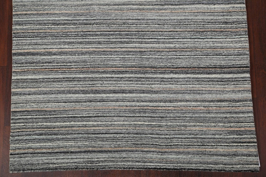 Striped Gabbeh Wool Area Rug 5x8