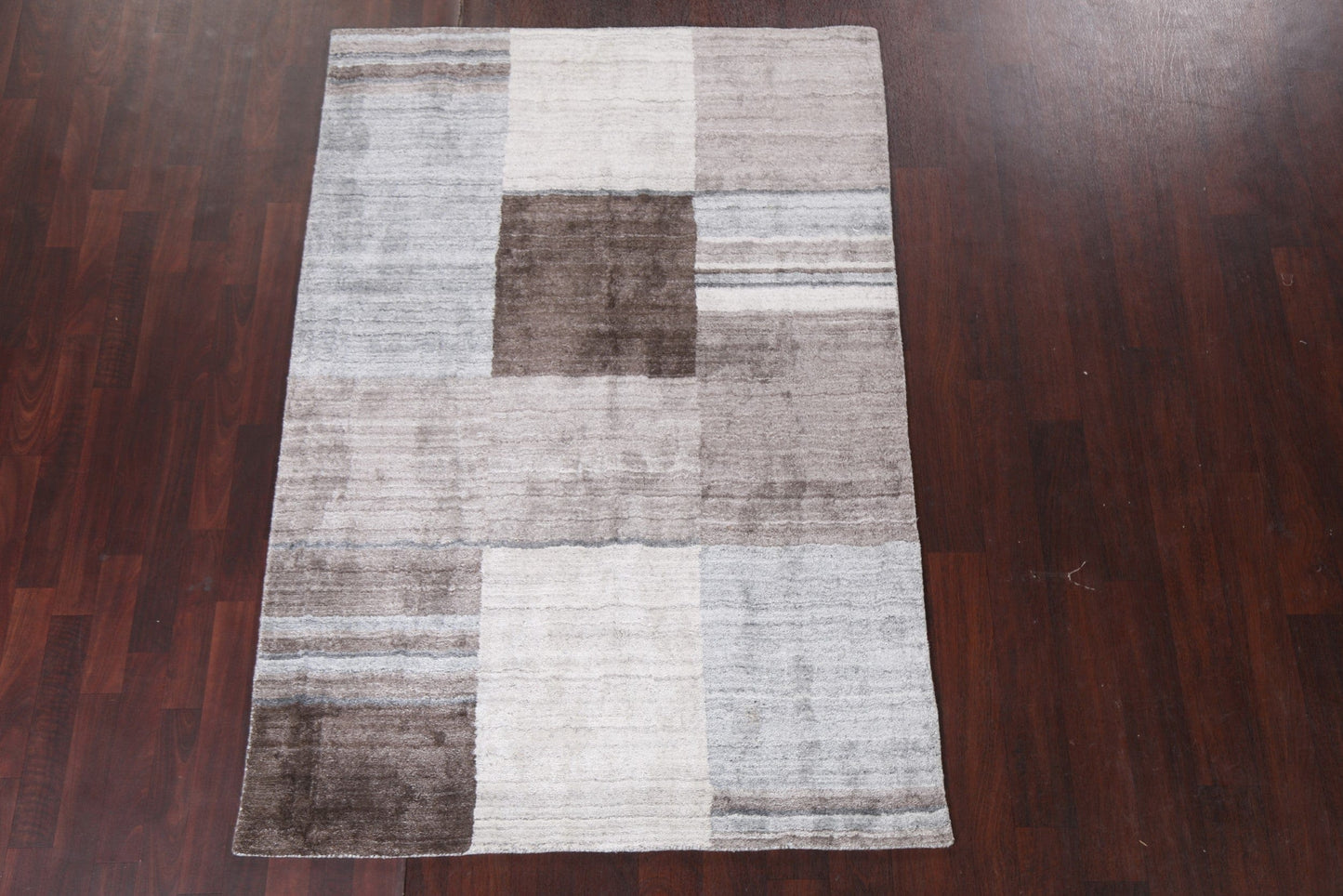 Checkered Gabbeh Wool Area Rug 5x7