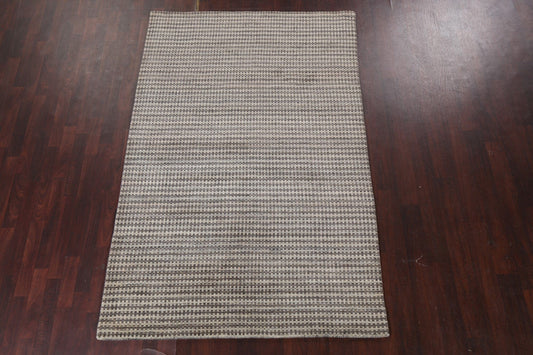 Modern Gabbeh Wool Area Rug 5x8