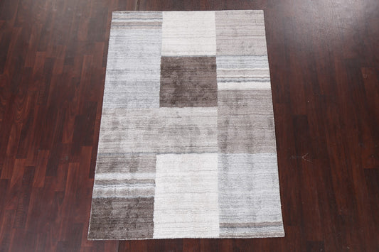 Checkered Gabbeh Wool Area Rug 5x7