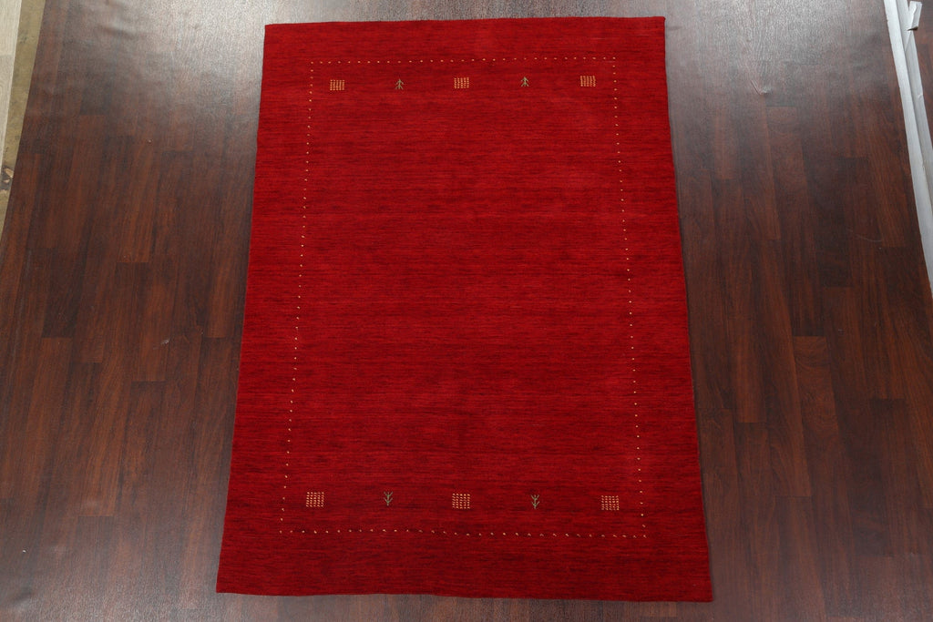 Red Wool Gabbeh Handmade Area Rug 6x8