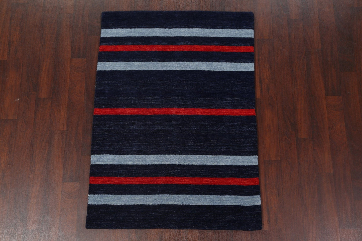 Striped Gabbeh Wool Area Rug 4x6