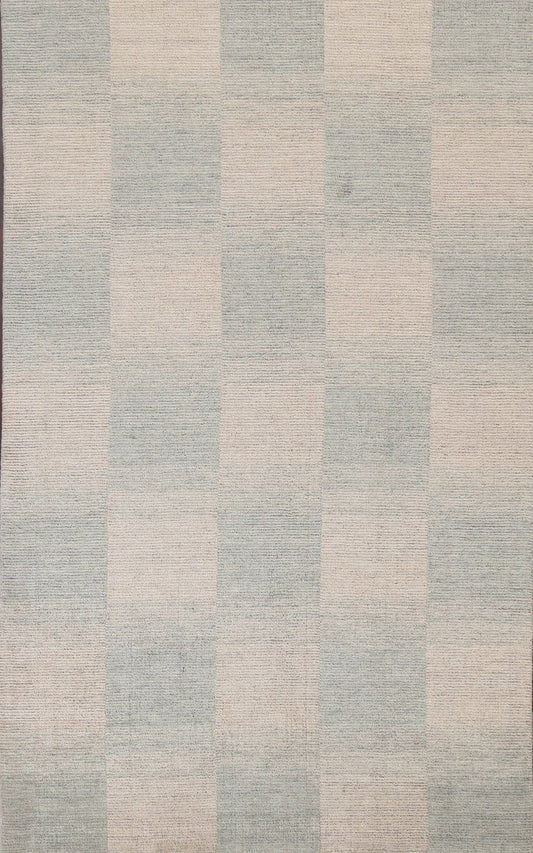 Checkered Gabbeh Wool Area Rug 5x8