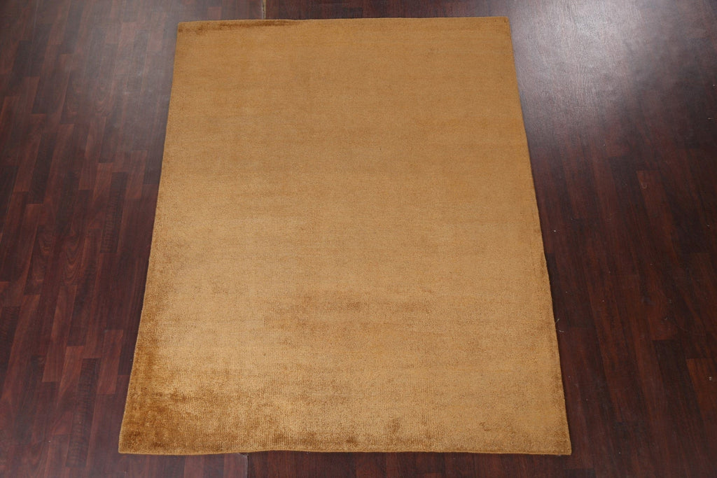 Solid Contemporary Hand-Knotted Area Rug 6x8