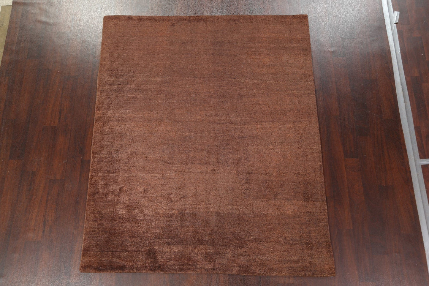 Brown Contemporary Hand-Knotted Area Rug 7x8