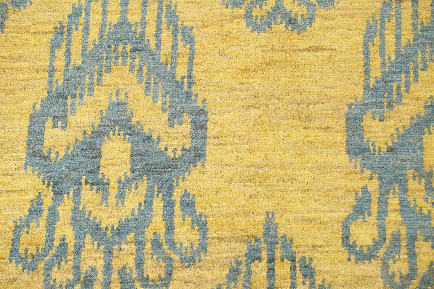 Yellow Abstract Hand-Knotted Area Rug 5x8