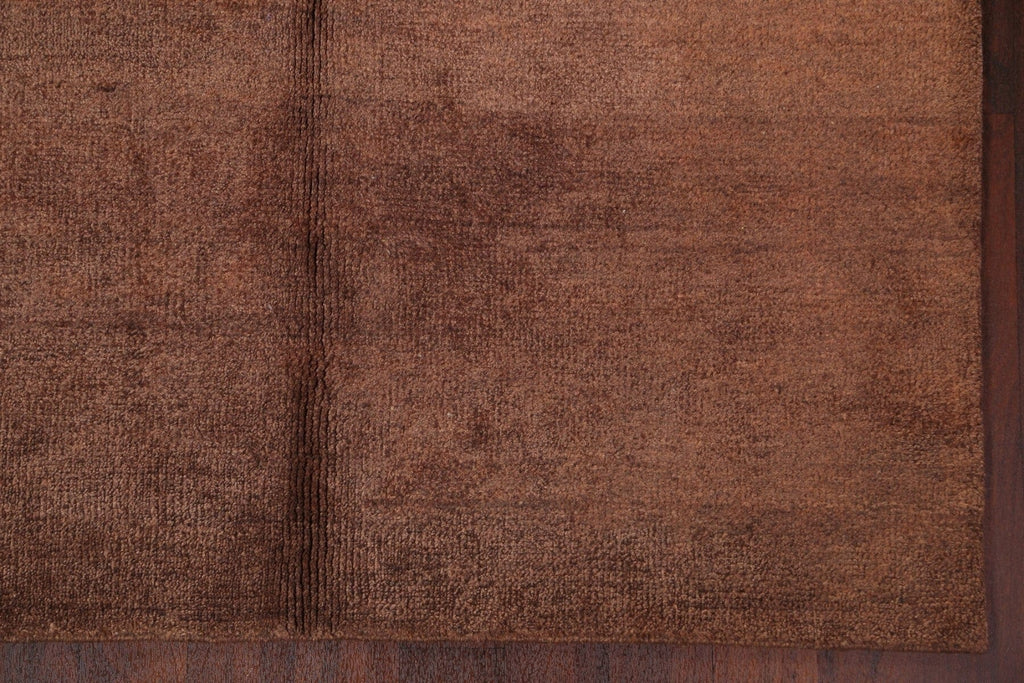 Brown Contemporary Hand-Knotted Area Rug 5x8