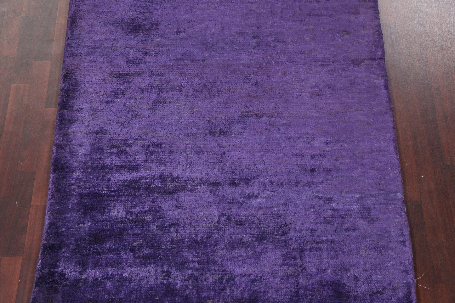 Purple Contemporary Hand-Knotted Area Rug 5x8