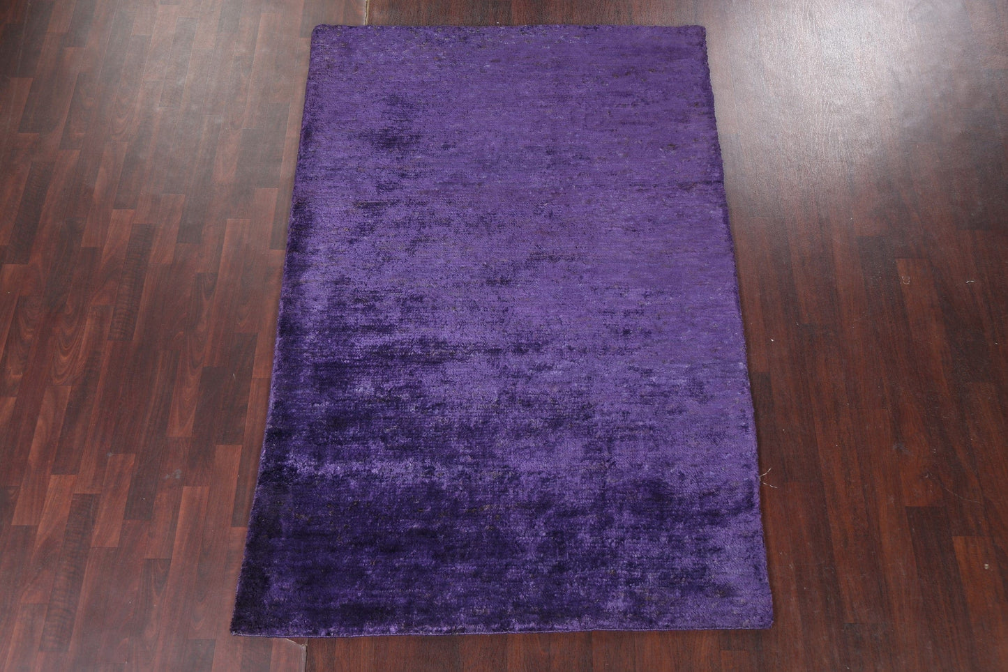 Purple Contemporary Hand-Knotted Area Rug 5x8