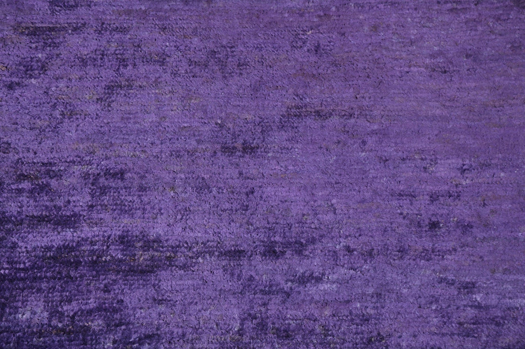 Purple Contemporary Hand-Knotted Area Rug 5x8