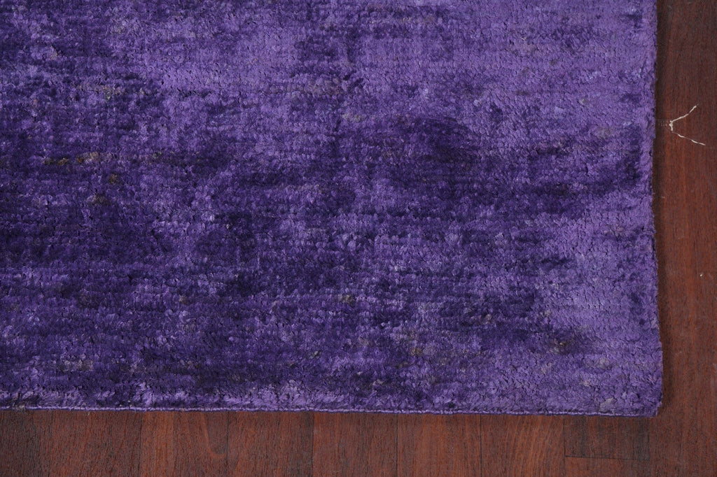 Purple Contemporary Hand-Knotted Area Rug 5x8