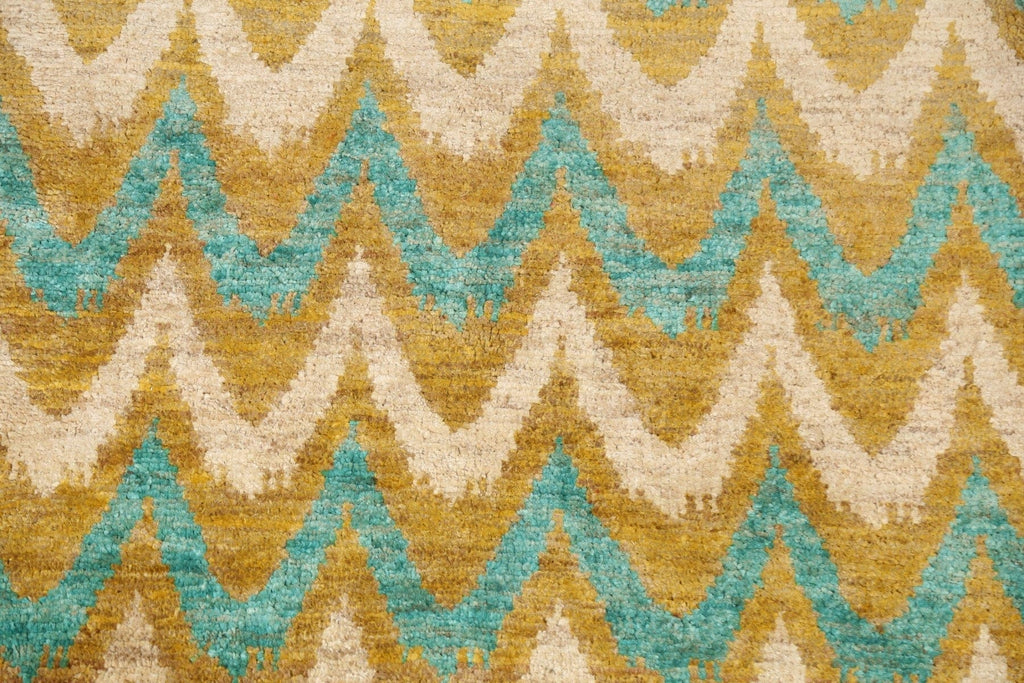 Abstract Hand-Knotted Area Rug 4x6