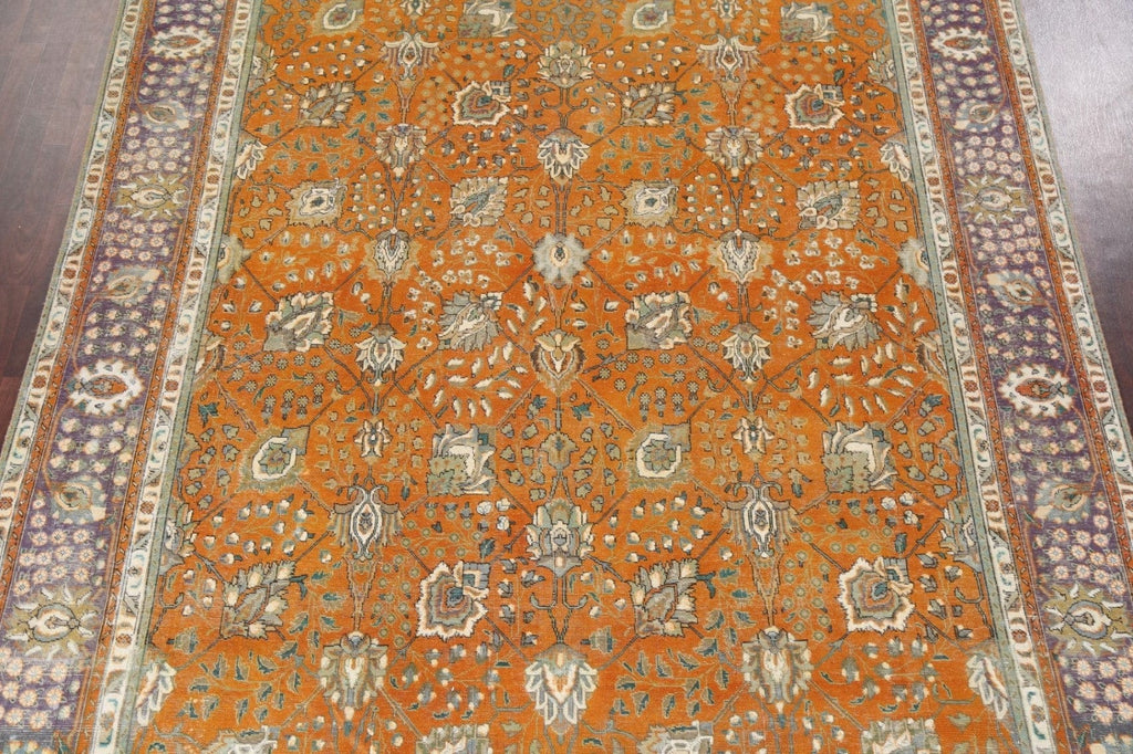 Distressed Over-Dyed Tabriz Persian Area Rug 9x12