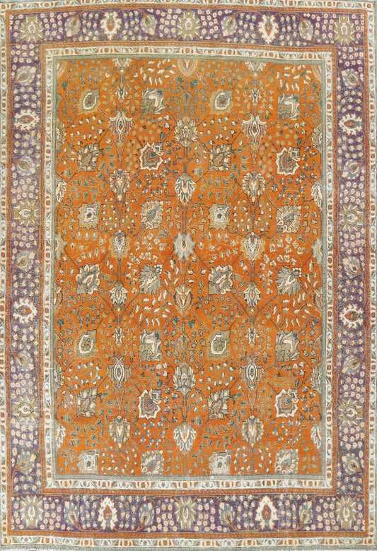 Distressed Over-Dyed Tabriz Persian Area Rug 9x12