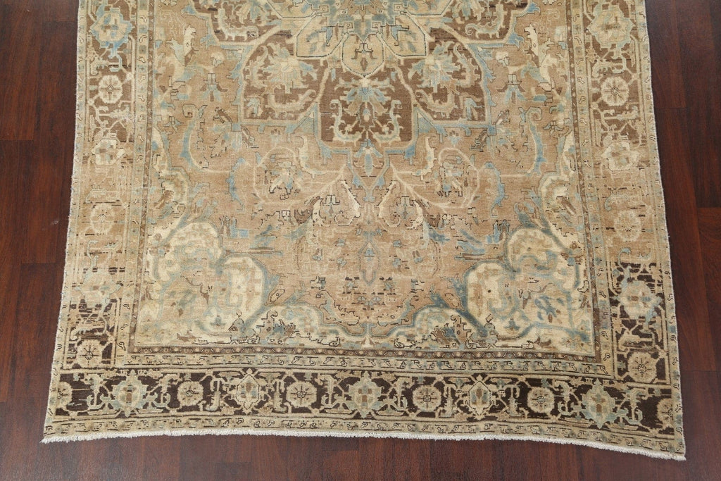 Antique Geometric Heriz Persian Area Rug 7x11