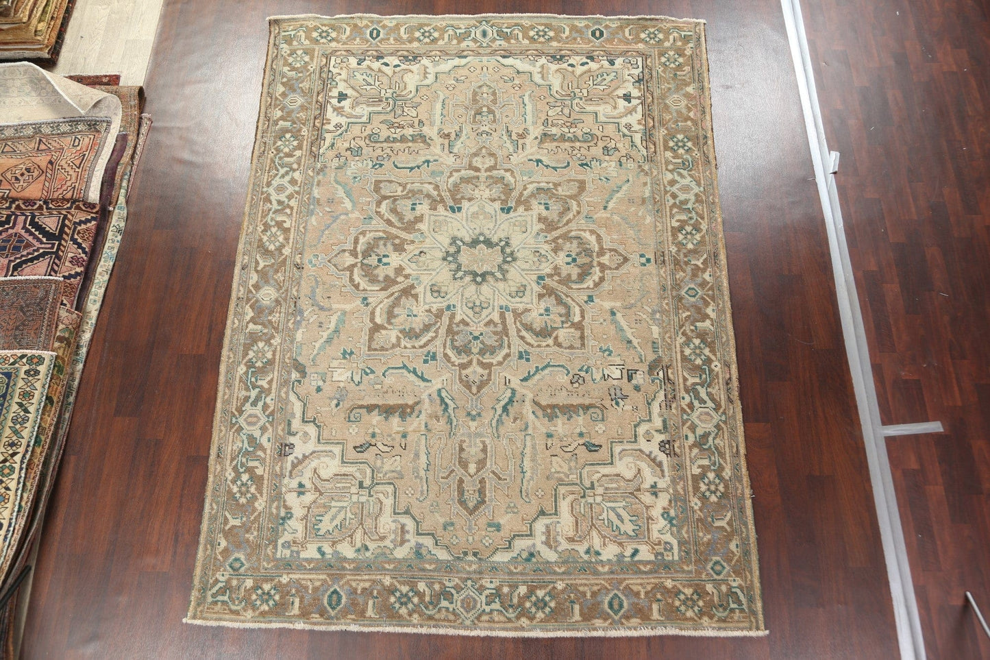 Antique Geometric Heriz Persian Area Rug 8x11