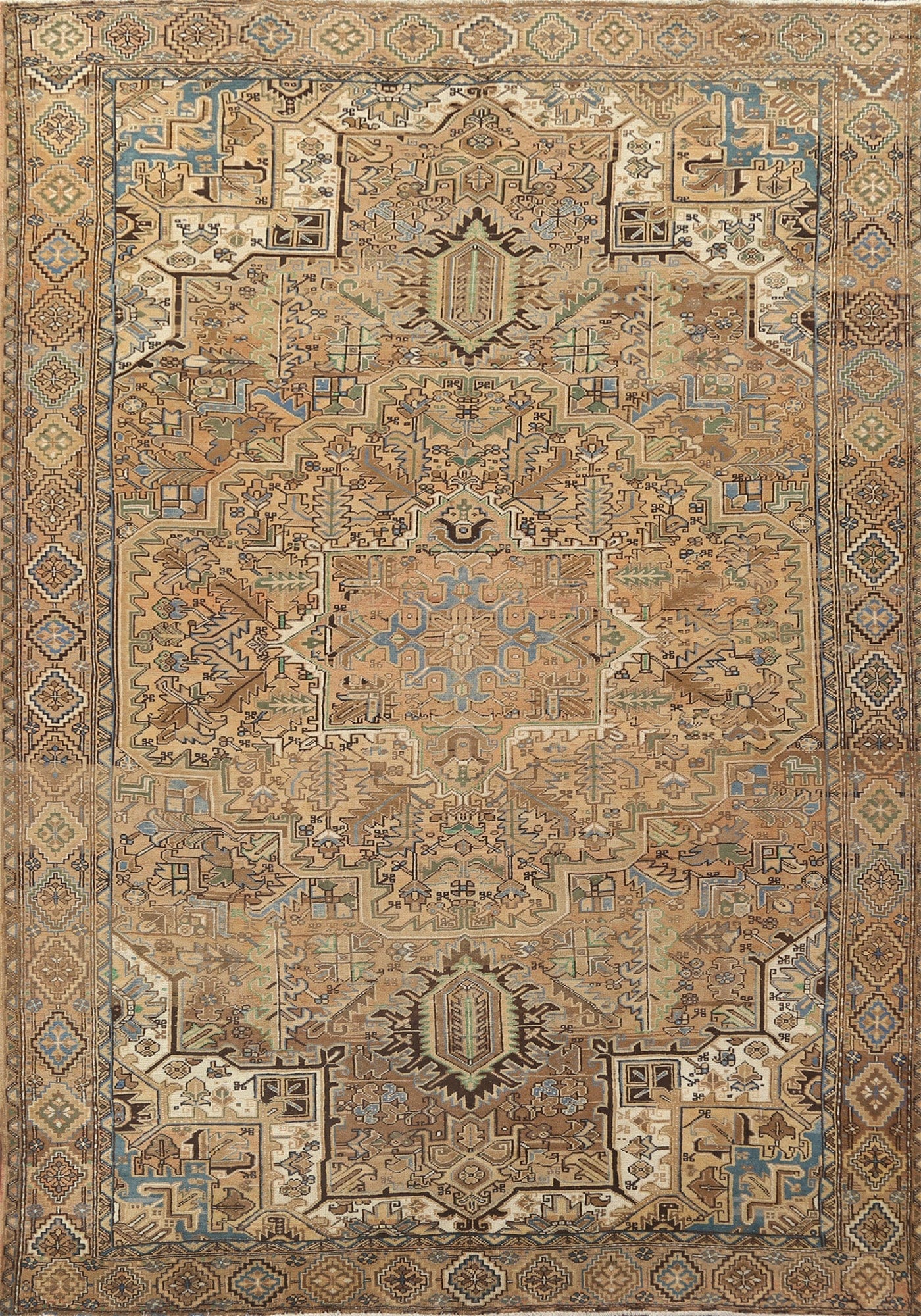 Geometric Heriz Persian Area Rug 10x13