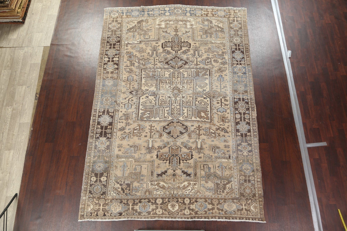 Vintage Geometric Heriz Persian Area Rug 8x11