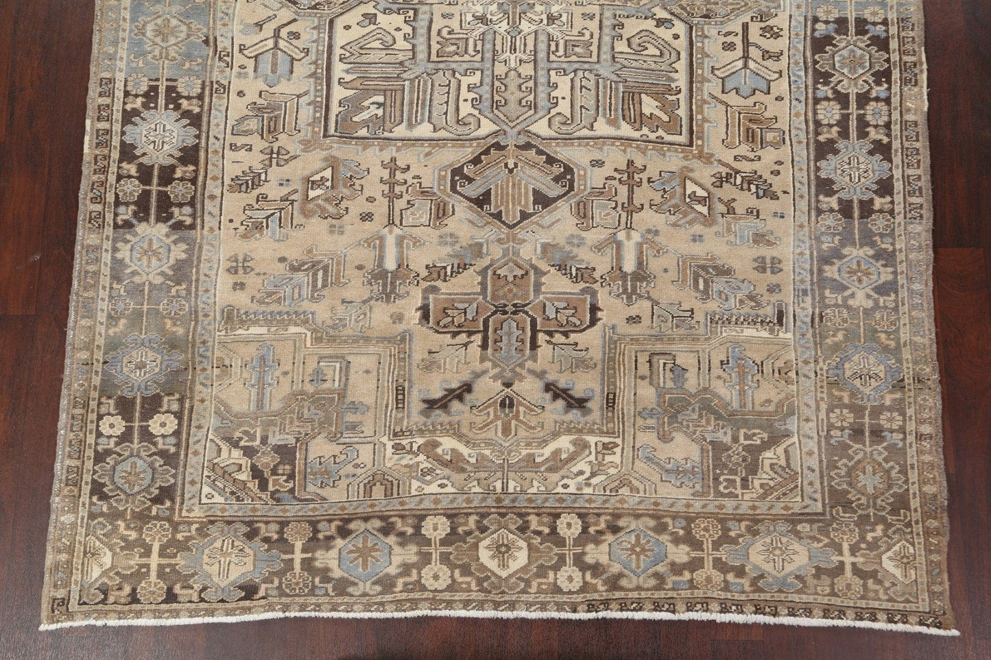 Vintage Geometric Heriz Persian Area Rug 8x11