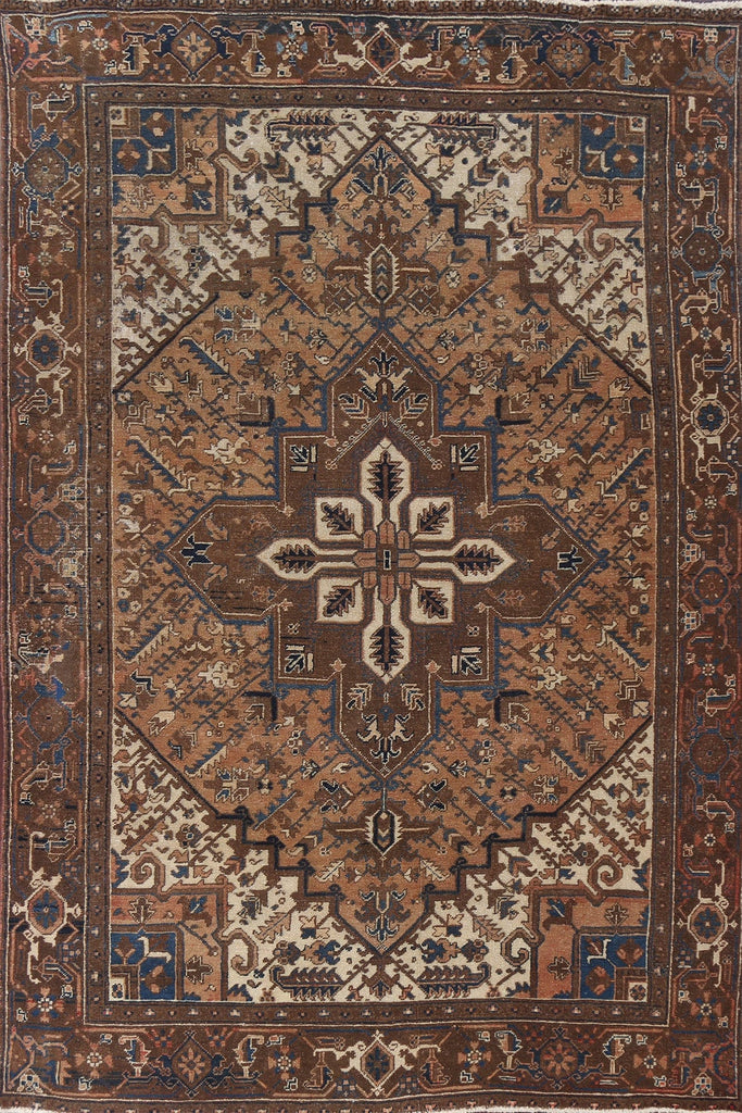 Geometric Heriz Persian Area Rug 7x10