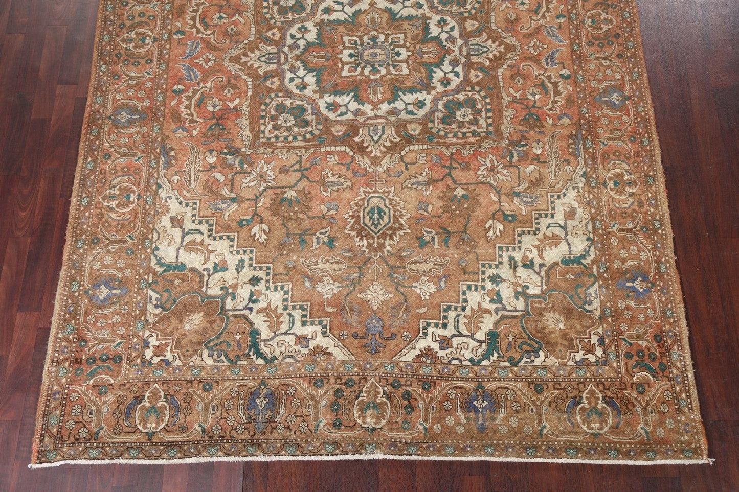 Vintage Geometric Heriz Persian Area Rug 8x11