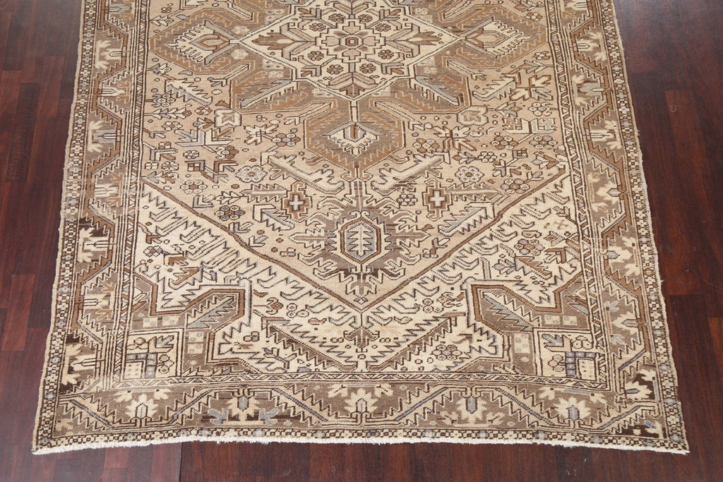 Vintage Geometric Heriz Persian Area Rug 8x11