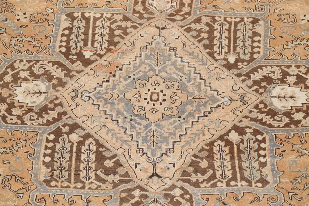 Vintage Geometric Heriz Persian Area Rug 9x12