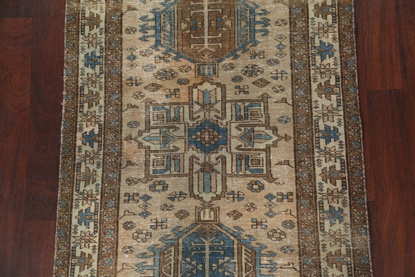 Antique Distressed Heriz Persian Area Rug 4x5