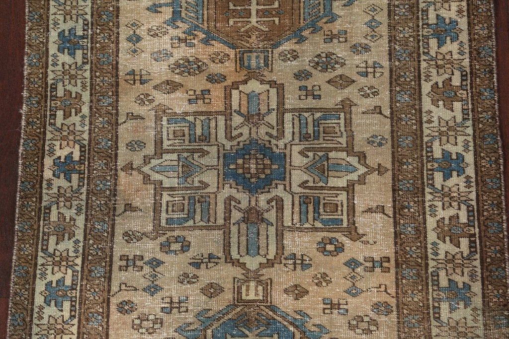 Antique Distressed Heriz Persian Area Rug 4x5