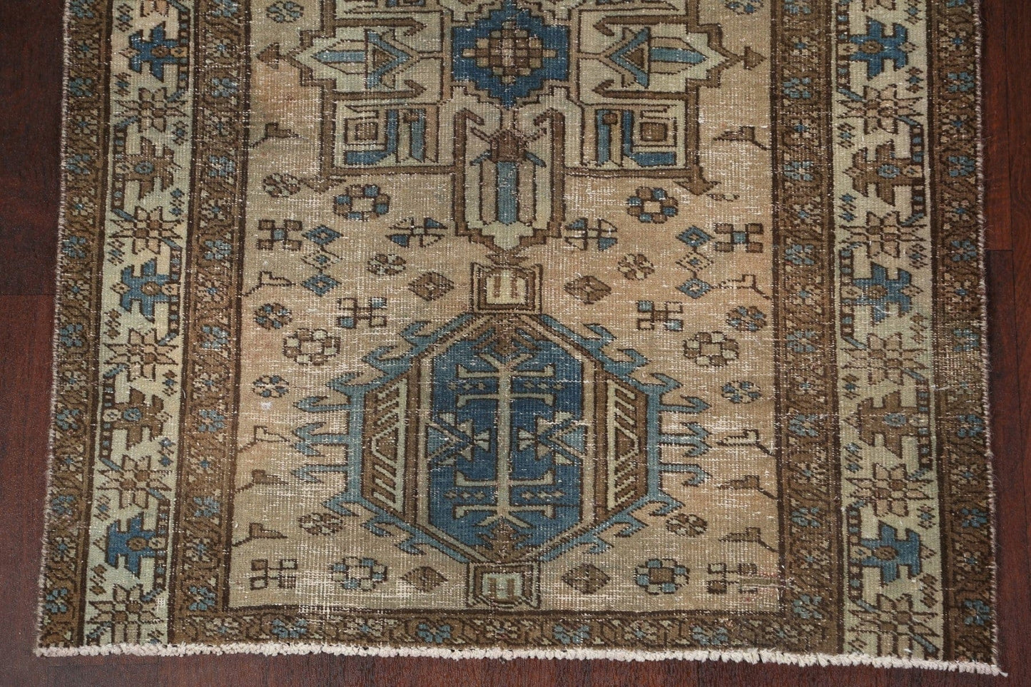 Antique Distressed Heriz Persian Area Rug 4x5