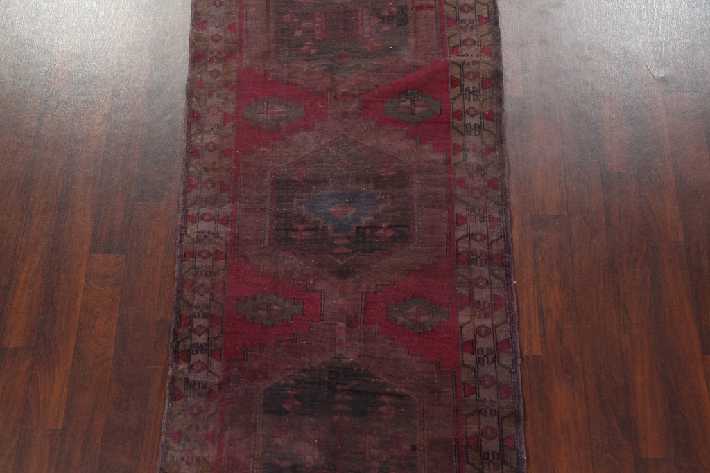 Distressed Over-Dye Meshkin Persian Runner Rug 4x9