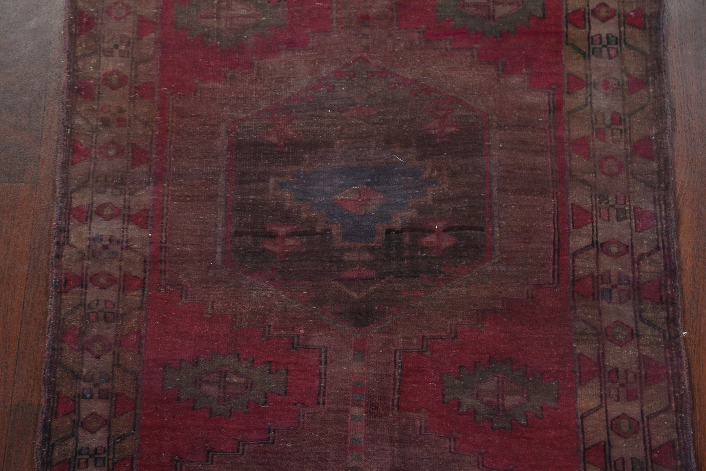 Distressed Over-Dye Meshkin Persian Runner Rug 4x9