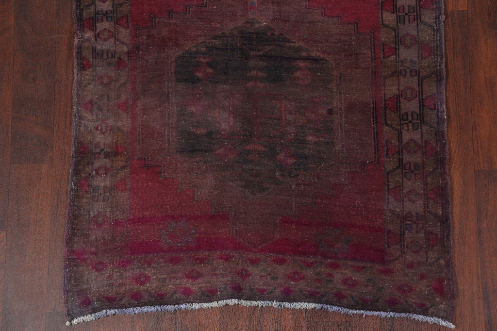 Distressed Over-Dye Meshkin Persian Runner Rug 4x9