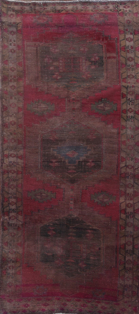 Distressed Over-Dye Meshkin Persian Runner Rug 4x9