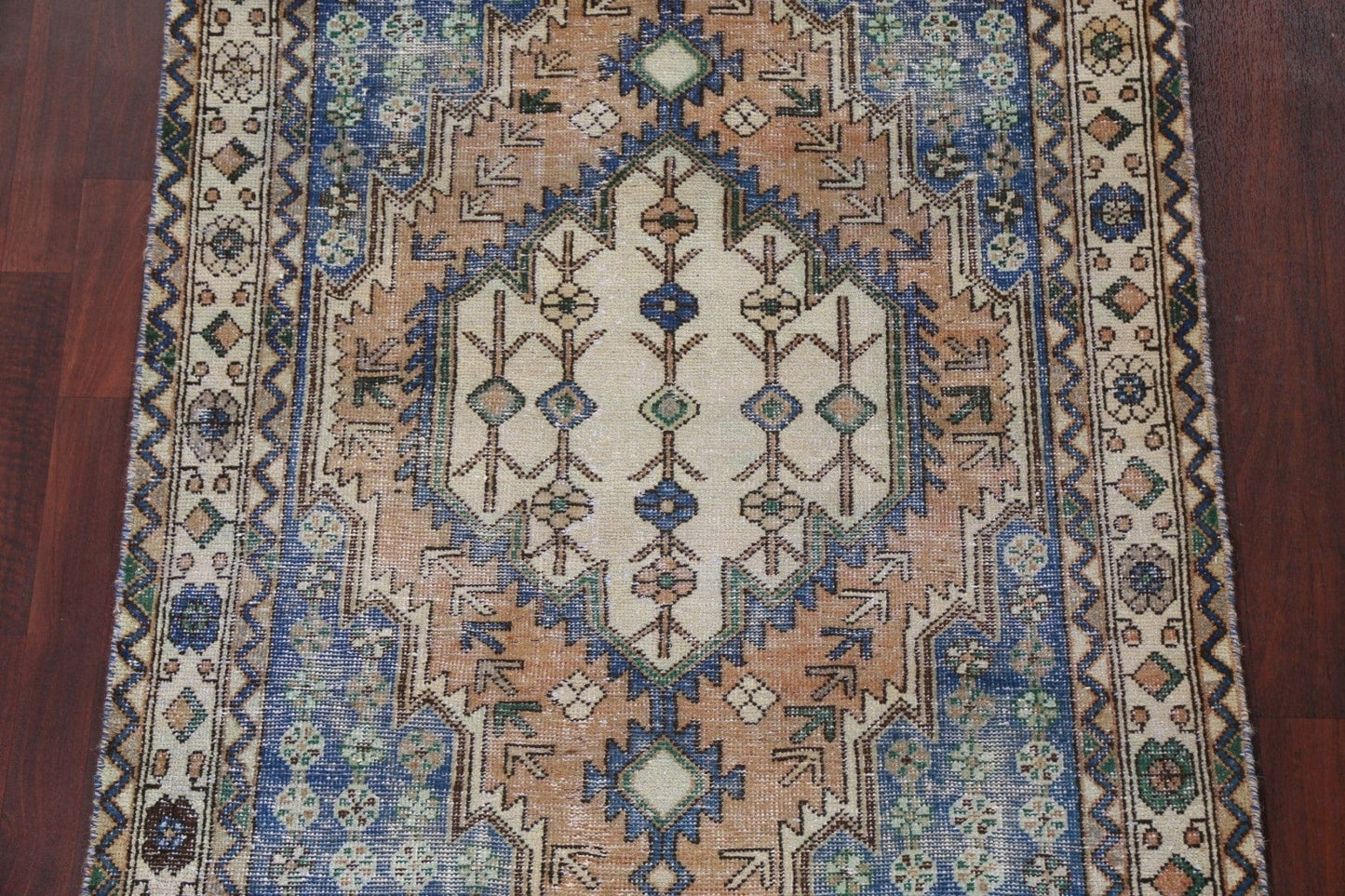 Vintage Geometric Hamedan Persian Area Rug 4x6