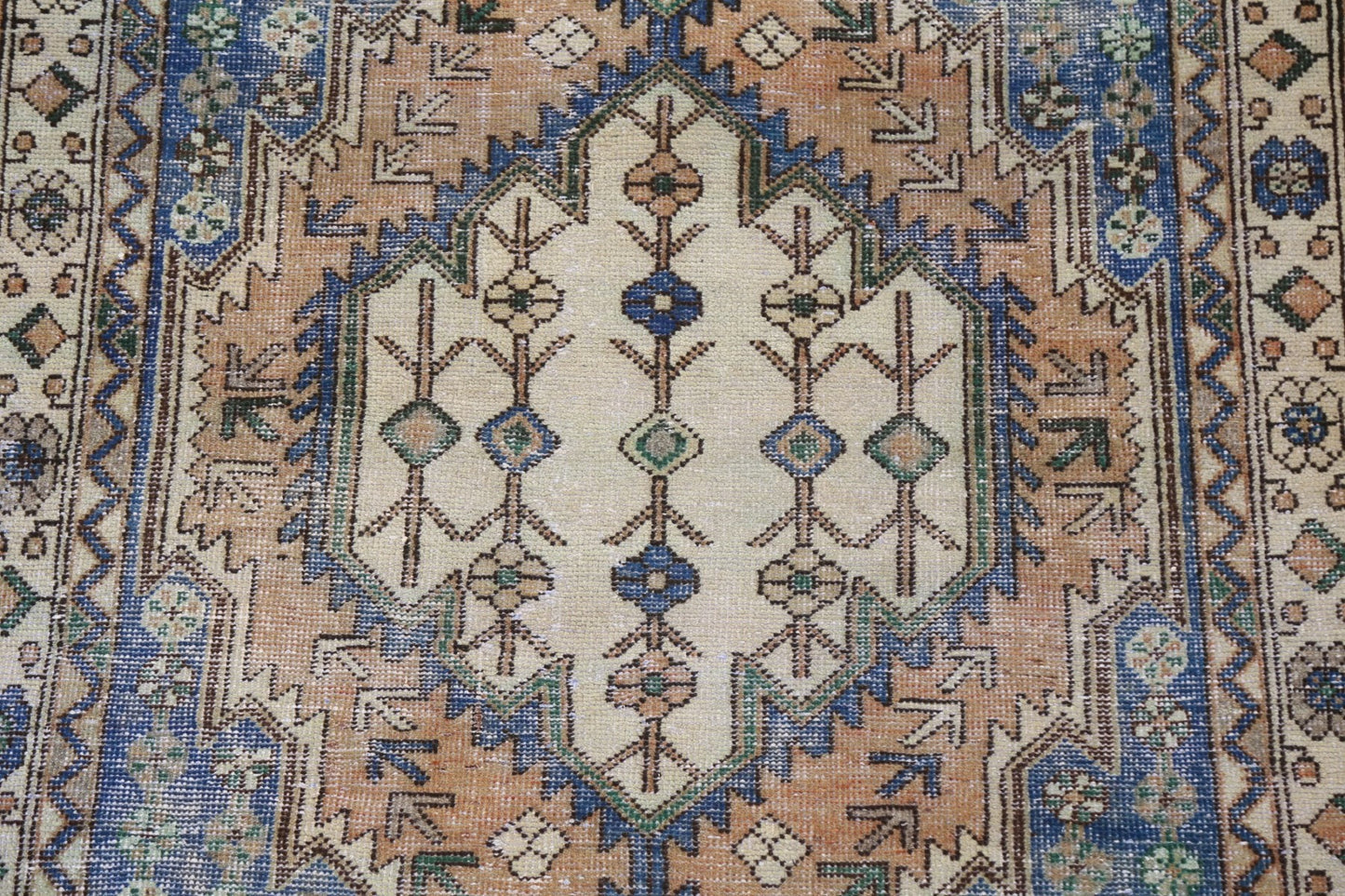 Vintage Geometric Hamedan Persian Area Rug 4x6