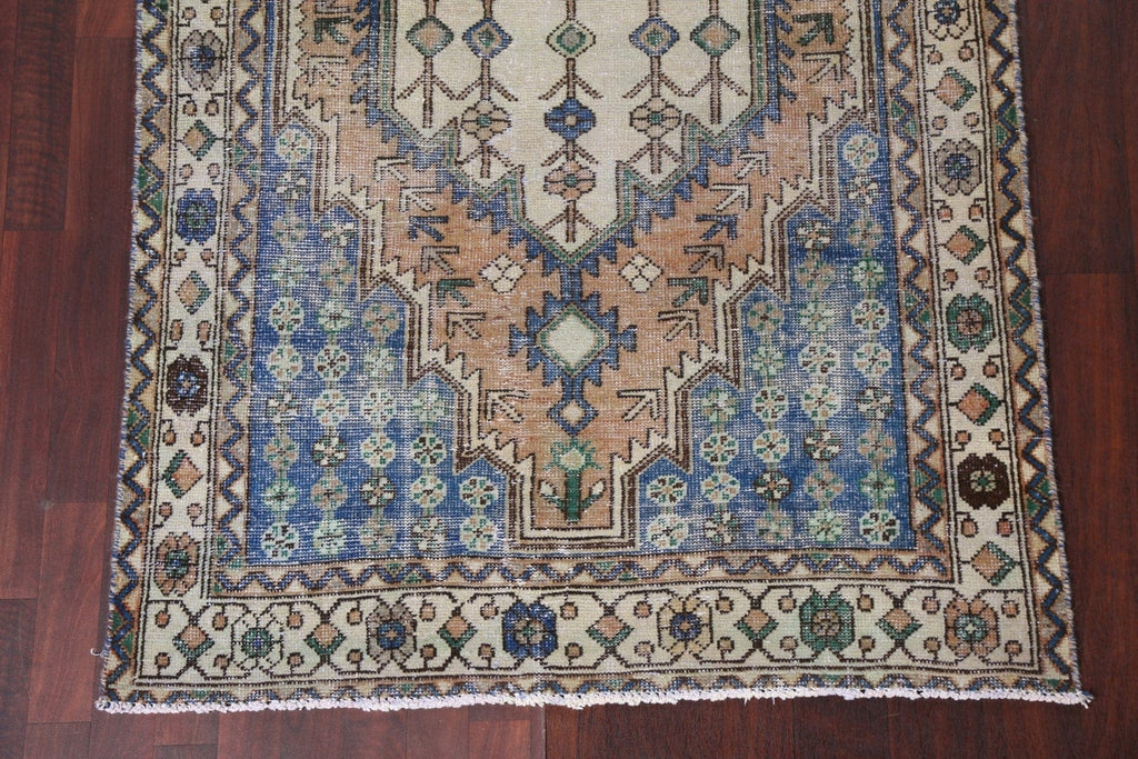 Vintage Geometric Hamedan Persian Area Rug 4x6