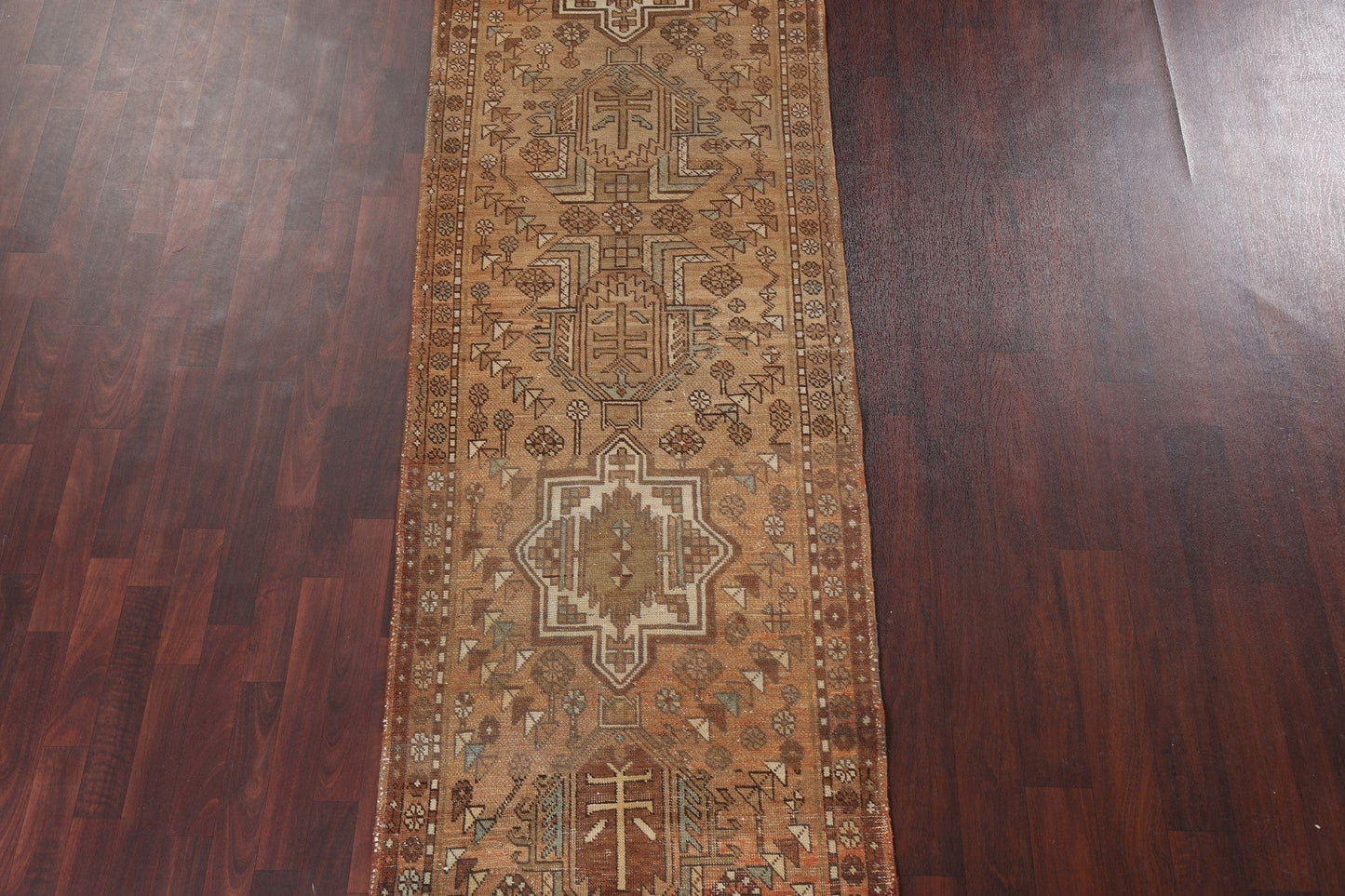 Geometric Hamedan Persian Runner Rug 3x12