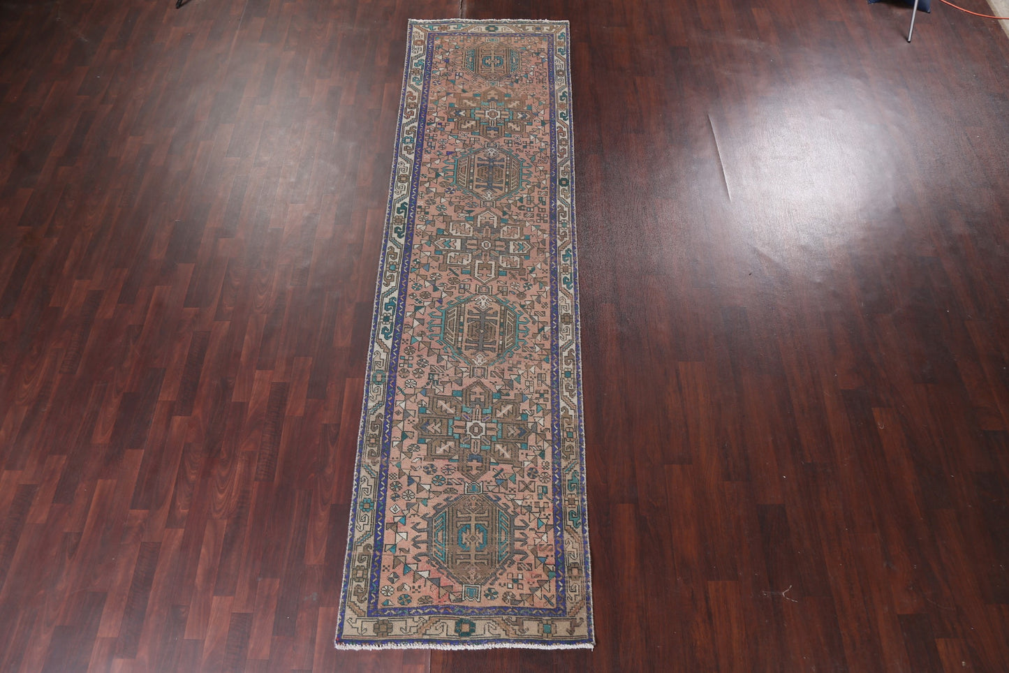 Geometric Heriz Persian Runner Rug 3x12