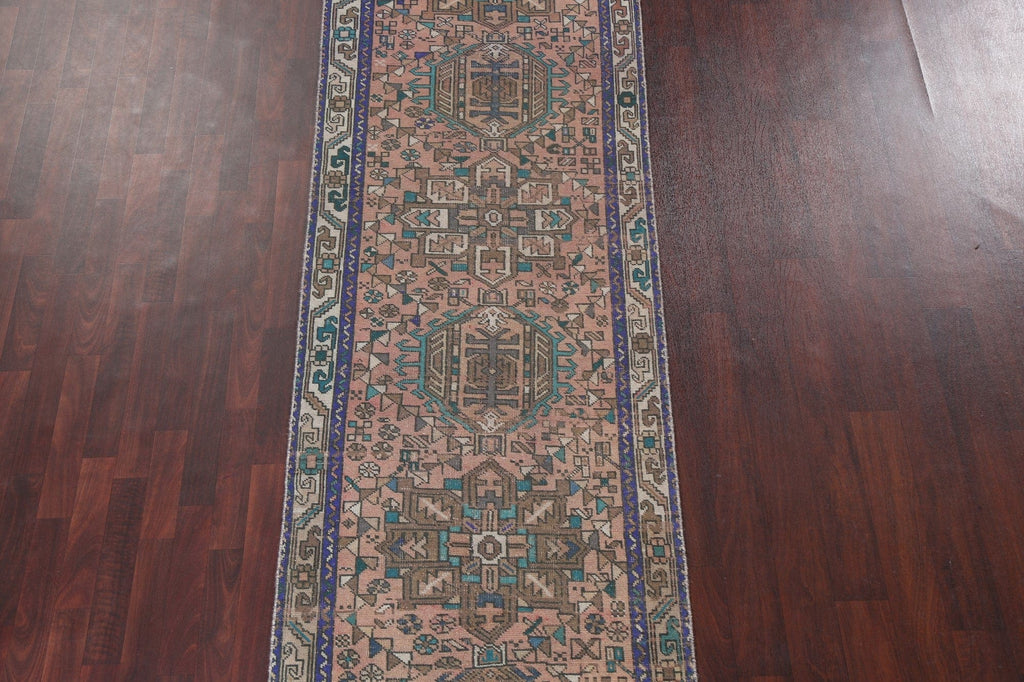 Geometric Heriz Persian Runner Rug 3x12