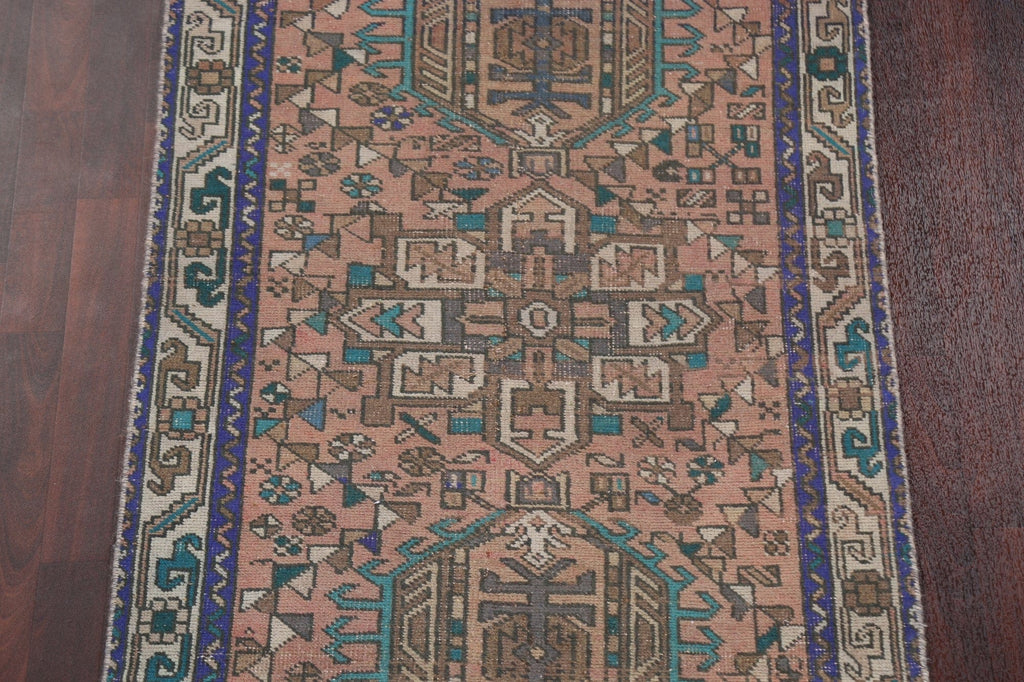 Geometric Heriz Persian Runner Rug 3x12