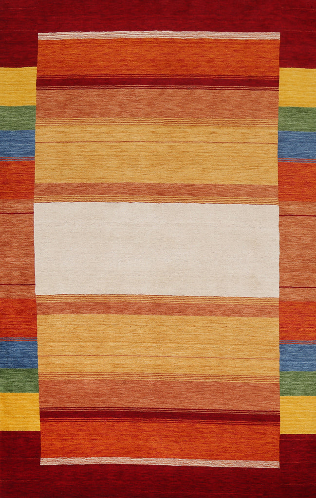 Stripe Gabbeh Wool Area Rug 6x10