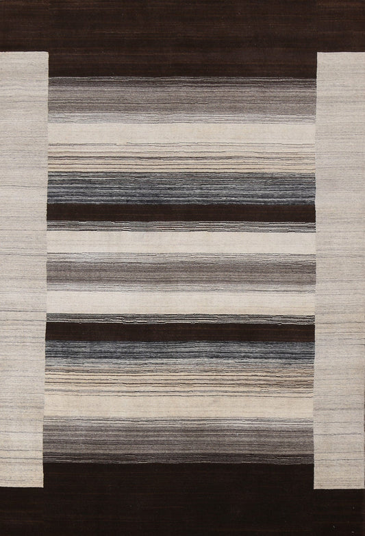 Handmade Gabbeh Wool Area Rug 5x8